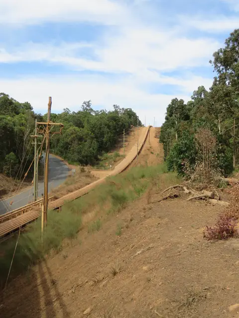 Overland conveyor carrying bauxite at Alcoa's Huntly mine in Western Australia