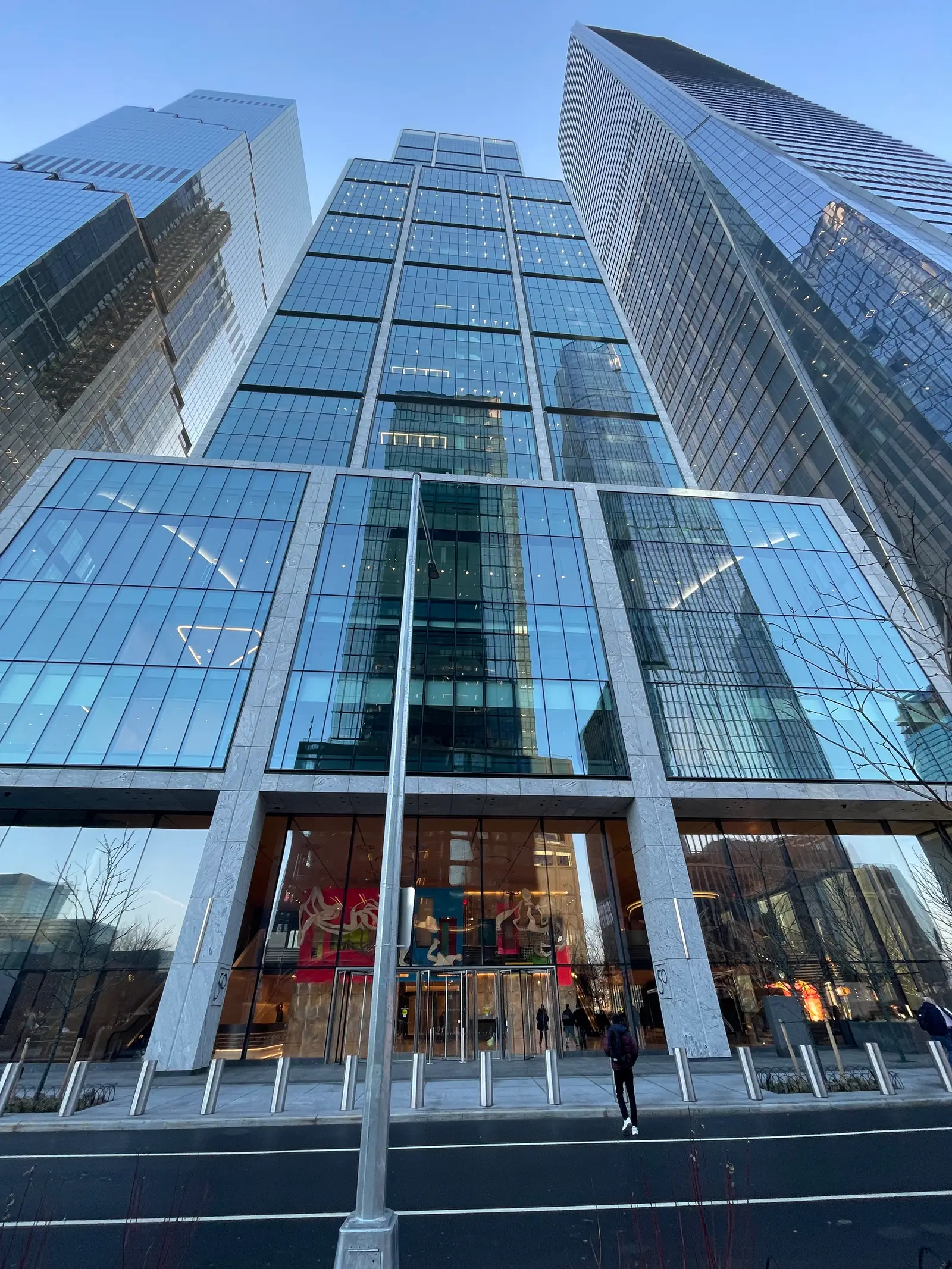 Street-level view of 50 Hudson Yards, BlackRock headquarters in New York