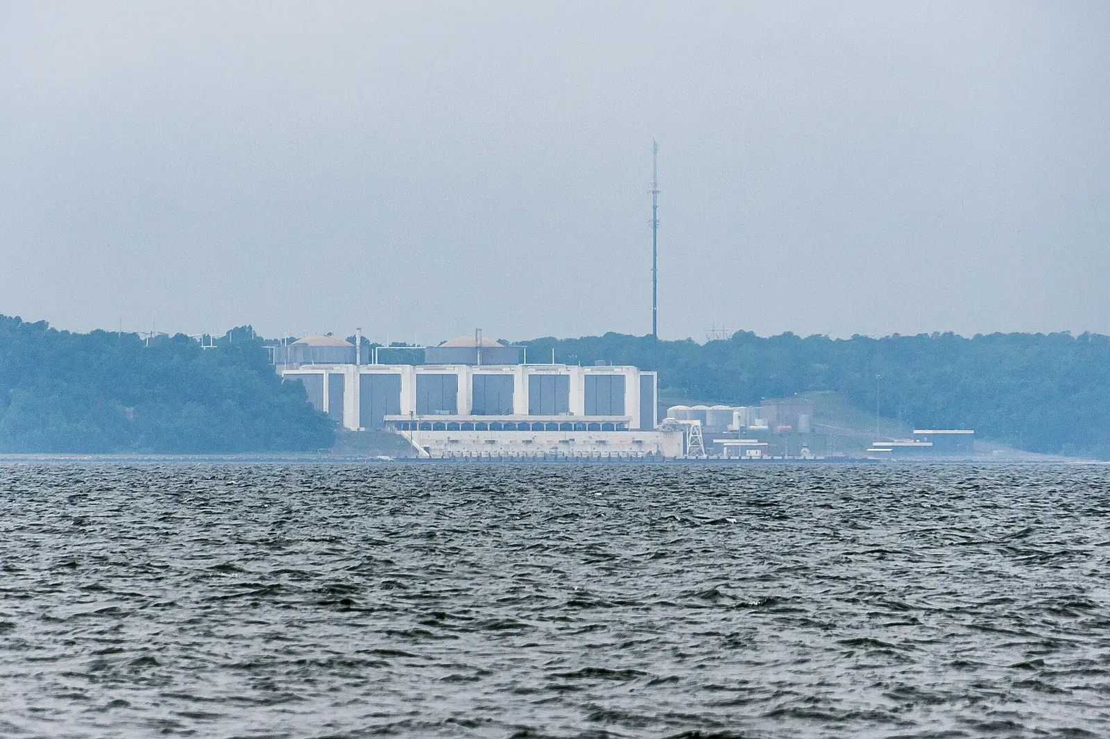 Calvert Cliffs nuclear plant on the Chesapeake Bay in Maryland, photographed in May 2012