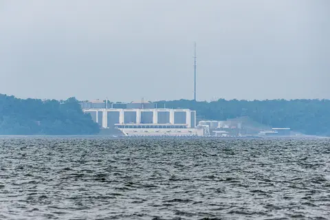 Calvert Cliffs nuclear plant on the Chesapeake Bay in Maryland, photographed in May 2012
