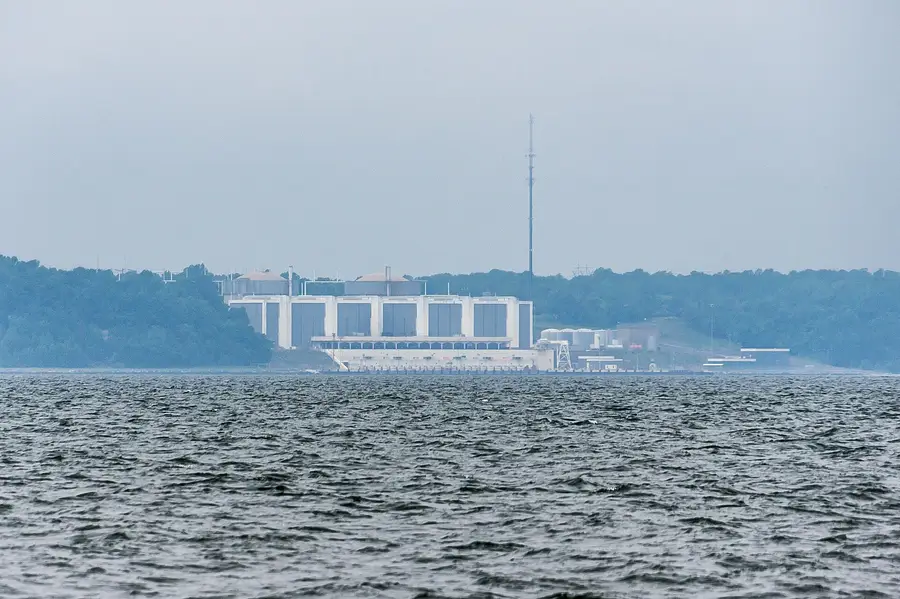 Calvert Cliffs nuclear plant on the Chesapeake Bay in Maryland, photographed in May 2012