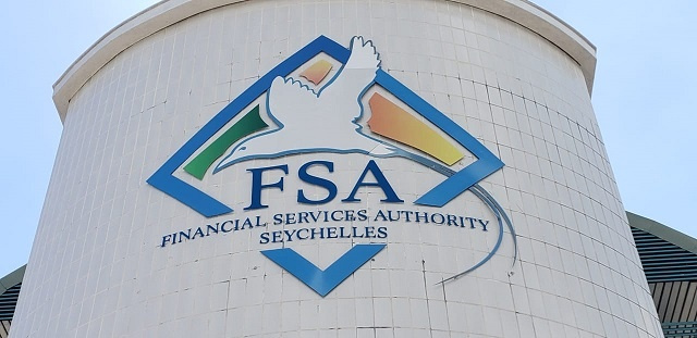 Financial Services Authority Seychelles sign on the regulator's building in Victoria, Mahe