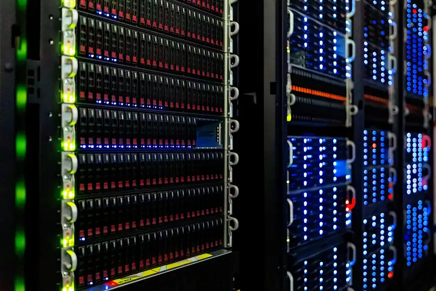 Server racks at NOIRLab headquarters in Tucson, Arizona