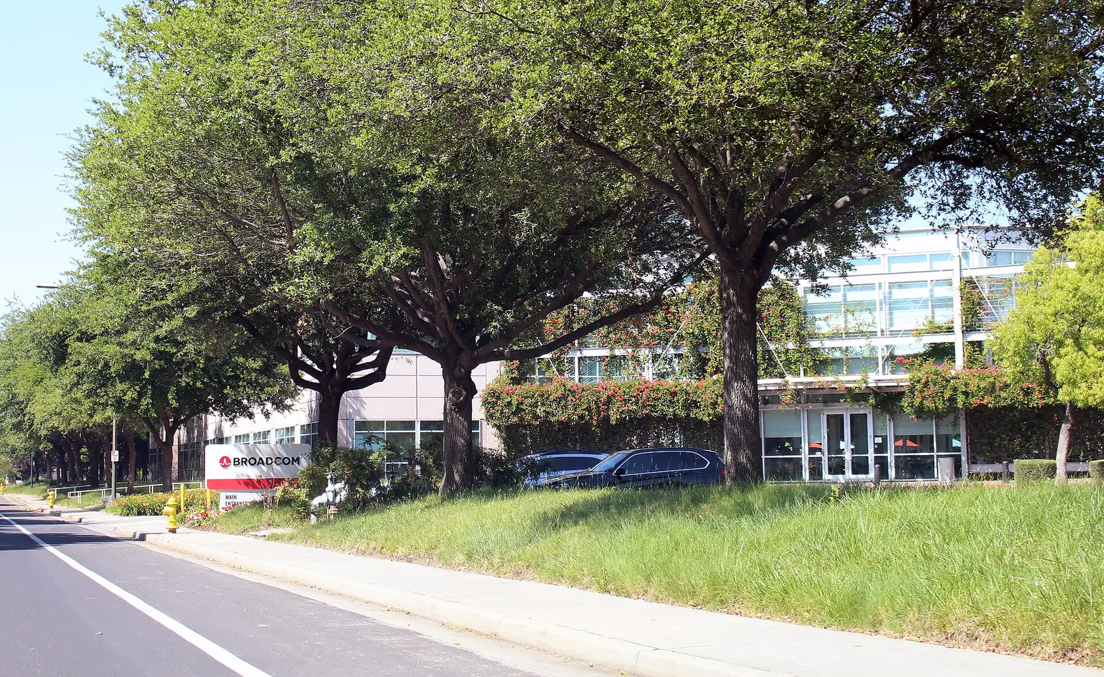 Broadcom sign at the company campus in San Jose, California