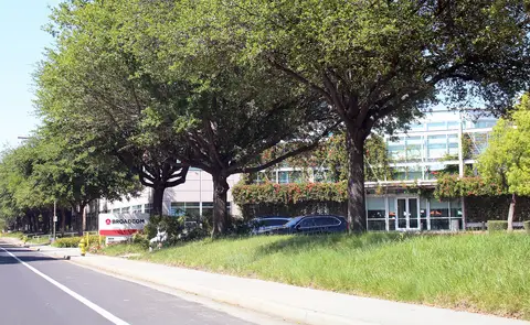 Broadcom sign at the company campus in San Jose, California
