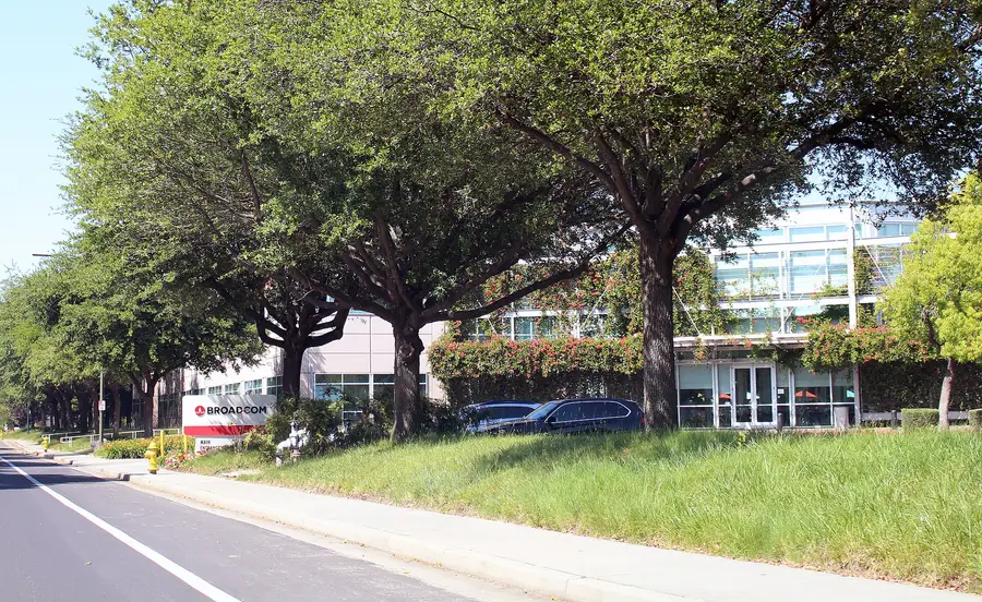 Broadcom sign at the company campus in San Jose, California