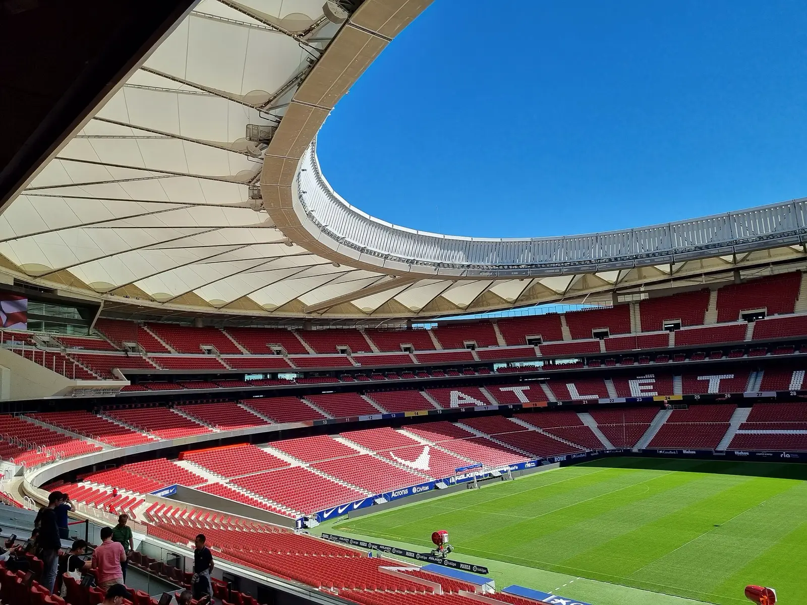 Stands and roof of Estadio Metropolitano in Madrid, venue of the 2027 UEFA Champions League final