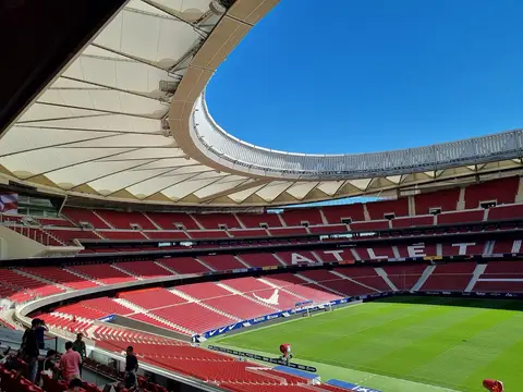 Stands and roof of Estadio Metropolitano in Madrid, venue of the 2027 UEFA Champions League final